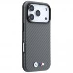 Husa BMW M Carbon Metal Logo cu MagSafe compatibila cu iPhone 18 Pro / 17 Pro, Gri 5 - lerato.ro