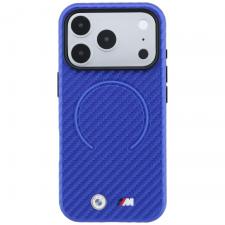 Husa BMW M Carbon Printed Ring cu MagSafe compatibila cu iPhone 18 Pro / 17 Pro, Albastru