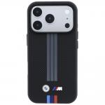 Husa BMW M Quadrille Kevlar Anthracite Tricolor Print Lines cu MagSafe compatibila cu iPhone 18 Pro / 17 Pro, Negru 2 - lerato.ro