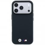 Husa BMW M Quadrille Kevlar Metal Logo cu MagSafe compatibila cu iPhone 18 Pro / 17 Pro, Navy Blue 2 - lerato.ro