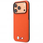Husa BMW M Quadrille Kevlar Tricolor Metal Logo cu MagSafe compatibila cu iPhone 18 Pro / 17 Pro, Portocaliu 3 - lerato.ro