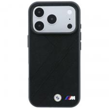 Husa BMW M Tire Track Metal Logo cu MagSafe compatibila cu iPhone 18 Pro / 17 Pro, Negru
