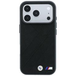 Husa BMW M Tire Track Metal Logo cu MagSafe compatibila cu iPhone 18 Pro / 17 Pro, Negru
