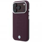 Husa BMW Sign Centered Deboss cu MagSafe compatibila cu iPhone 18 Pro / 17 Pro, Burgundy 3 - lerato.ro