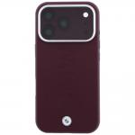 Husa BMW Sign Centered Deboss cu MagSafe compatibila cu iPhone 18 Pro / 17 Pro, Burgundy 2 - lerato.ro