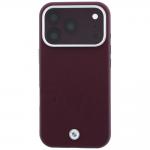 Husa BMW Sign Inclined Deboss Letters cu MagSafe compatibila cu iPhone 18 Pro / 17 Pro, Burgundy 2 - lerato.ro