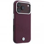 Husa BMW Sign Inclined Deboss Letters cu MagSafe compatibila cu iPhone 18 Pro / 17 Pro, Burgundy 5 - lerato.ro