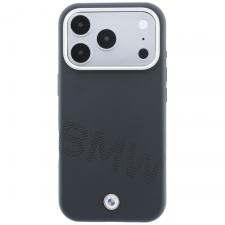 Husa BMW Sign Inclined Deboss Letters cu MagSafe compatibila cu iPhone 18 Pro / 17 Pro, Gri