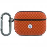 Carcasa BMW Textured Sign Kevlar Metal Logo compatibila cu Apple AirPods 3, Portocaliu 2 - lerato.ro