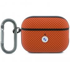 Gadgeturi, Carcasa BMW Textured Sign Kevlar Metal Logo compatibila cu Apple AirPods 3, Portocaliu, lerato.ro