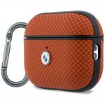 Carcasa BMW Textured Sign Kevlar Metal Logo compatibila cu Apple AirPods 3, Portocaliu 3 - lerato.ro