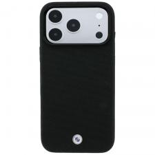 Huse si carcase iPhone 18 Pro, Husa BMW Kevlar Metal Logo cu MagSafe compatibila cu iPhone 18 Pro / 17 Pro, Negru, lerato.ro