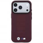 Husa BMW M Blue Perfo Metal Logo cu MagSafe compatibila cu iPhone 18 Pro / 17 Pro, Burgundy 2 - lerato.ro
