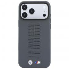 Huse si carcase iPhone 18 Pro, Husa BMW M Blue Perfo Metal Logo cu MagSafe compatibila cu iPhone 18 Pro / 17 Pro, Gri, lerato.ro