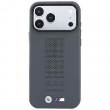 Huse si carcase iPhone 18 Pro Max, Husa BMW M Blue Perfo Metal Logo cu MagSafe compatibila cu iPhone 18 Pro Max / 17 Pro Max, Gri, lerato.ro