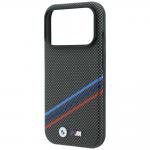 Husa BMW M Quadrille Kevlar Print Tricolor Lines Metal Logo cu MagSafe compatibila cu iPhone 18 Pro / 17 Pro, Gri 7 - lerato.ro