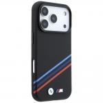 Husa BMW M Quadrille Kevlar Print Tricolor Lines Metal Logo cu MagSafe compatibila cu iPhone 18 Pro / 17 Pro, Negru 5 - lerato.ro