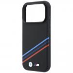 Husa BMW M Quadrille Kevlar Print Tricolor Lines Metal Logo cu MagSafe compatibila cu iPhone 18 Pro / 17 Pro, Negru 7 - lerato.ro