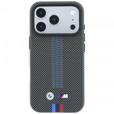 Huse si carcase iPhone 18 Pro Max, Husa BMW M Quadrille Kevlar Tricolor Print Lines cu MagSafe compatibila cu iPhone 18 Pro Max / 17 Pro Max, Gri, lerato.ro