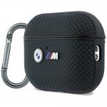 Carcasa BMW M Quilted Kevlar Metal Logo compatibila cu Apple AirPods Pro 3, Navy Blue 3 - lerato.ro