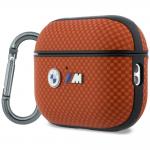 Carcasa BMW M Quilted Kevlar Metal Logo compatibila cu Apple AirPods Pro 3, Portocaliu 3 - lerato.ro