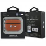 Carcasa BMW M Quilted Kevlar Metal Logo compatibila cu Apple AirPods Pro 3, Portocaliu 5 - lerato.ro