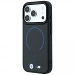 Husa BMW M Kevlar Blue Print Ring Metal Logo cu MagSafe compatibila cu iPhone 18 Pro Max / 17 Pro Max, Negru 3 - lerato.ro
