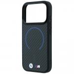 Husa BMW M Kevlar Blue Print Ring Metal Logo cu MagSafe compatibila cu iPhone 18 Pro Max / 17 Pro Max, Negru 8 - lerato.ro