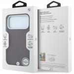 Husa BMW Sign Deboss Quilted Metal Logo cu MagSafe compatibila cu iPhone 18 Pro Max / 17 Pro Max, Burgundy 9 - lerato.ro