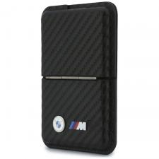Portofel BMW M Carbon Metal Logos, Compatibil MagSafe, Negru