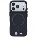 Husa BMW M Kevlar Red Print Ring Metal Logo cu MagSafe compatibila cu iPhone 18 Pro Max / 17 Pro Max, Negru 2 - lerato.ro