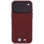 Husa BMW M Carbon Printed Ring cu MagSafe compatibila cu iPhone 18 Pro Max / 17 Pro Max, Rosu 2 - lerato.ro