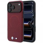 Husa BMW M Carbon Printed Ring cu MagSafe compatibila cu iPhone 18 Pro / 17 Pro, Burgundy 4 - lerato.ro