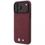 Husa BMW M Carbon Printed Ring cu MagSafe compatibila cu iPhone 18 Pro / 17 Pro, Burgundy 3 - lerato.ro