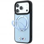 Husa BMW Kevlar Ring Stand 360 cu MagSafe compatibila cu iPhone 18 Pro / 17 Pro, Albastru 3 - lerato.ro