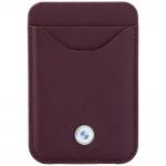 Set 2-in-1 BMW, Husa BMW Quilted Pattern Metal Logo cu MagSafe + portofel magnetic, compatibil cu iPhone 18 Pro / 17 Pro, Burgundy 10 - lerato.ro