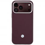 Set 2-in-1 BMW, Husa BMW Quilted Pattern Metal Logo cu MagSafe + portofel magnetic, compatibil cu iPhone 18 Pro Max / 17 Pro Max, Burgundy 4 - lerato.ro