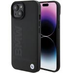 Carcasa BMW Leather Hot Stamp MagSafe compatibila cu iPhone 15 Plus Black 5 - lerato.ro
