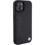 Carcasa BMW Leather Hot Stamp MagSafe compatibila cu iPhone 15 Plus Black 6 - lerato.ro