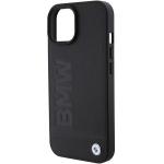 Carcasa BMW Leather Hot Stamp MagSafe compatibila cu iPhone 15 Plus Black 7 - lerato.ro