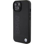 Carcasa BMW Leather Hot Stamp compatibila cu iPhone 15 Plus Black 7 - lerato.ro