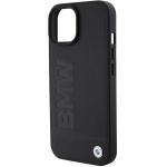Carcasa BMW Leather Hot Stamp compatibila cu iPhone 15 Plus Black 6 - lerato.ro