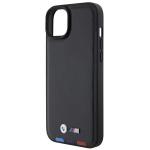Carcasa BMW Leather Stamp Tricolor compatibila cu iPhone 15 Plus Black 5 - lerato.ro