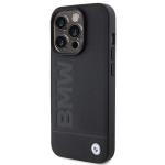 Carcasa BMW Leather Hot Stamp MagSafe compatibila cu iPhone 15 Pro Max Black 6 - lerato.ro