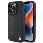 Carcasa BMW Leather Hot Stamp compatibila cu iPhone 15 Pro Max Black 6 - lerato.ro