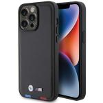 Carcasa BMW Leather Stamp Tricolor compatibila cu iPhone 15 Pro Max Black 4 - lerato.ro