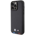 Carcasa BMW Leather Stamp Tricolor compatibila cu iPhone 15 Pro Max Black 5 - lerato.ro