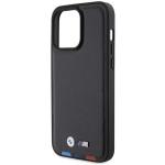 Carcasa BMW Leather Stamp Tricolor compatibila cu iPhone 15 Pro Max Black 8 - lerato.ro