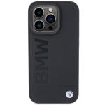 Carcasa BMW Leather Hot Stamp MagSafe compatibila cu iPhone 15 Pro Black 2 - lerato.ro