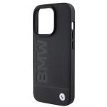 Carcasa BMW Leather Hot Stamp MagSafe compatibila cu iPhone 15 Pro Black 6 - lerato.ro